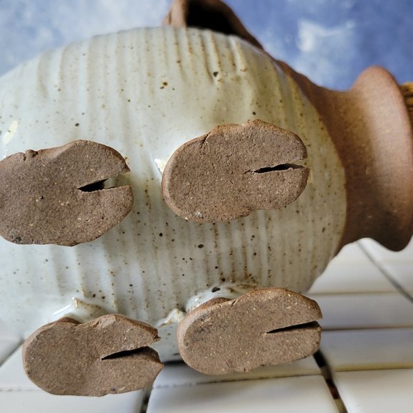 Piggy Bank .. Hand-sculpted Clay .. One-Of-A-Kind - Picture 5 of 9